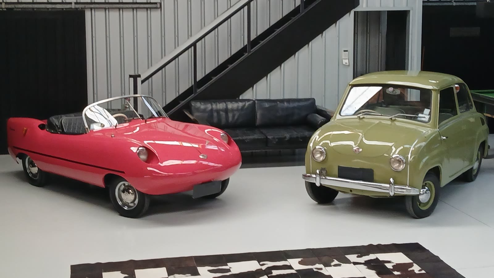 The 1959 Goggomobil Dart and 1957 Goggomobil Limousine in the workshop
